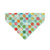 Pet Bandana - "Rainbow Buttons" - Colorful Buttons on Mint Bandana for Cat + Small Dog / Slide-on Bandana / Over-the-Collar (One Size)