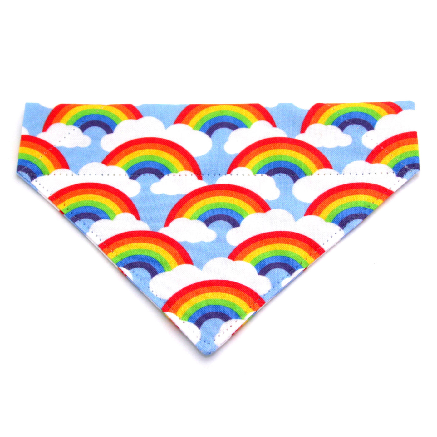 Pet Bandana - "Rainbow Magic" - 80s Retro Bandana for Cat + Small Dog / Birthday / LGBTQ Pride / Slide-on Bandana / Over-the-Collar (One Size)