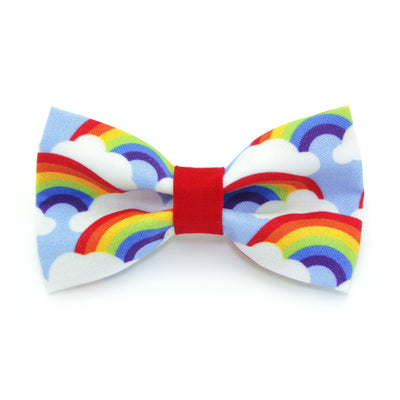 Pet Bow Tie - "Rainbow Magic" - Rainbow Cat Collar Bow Tie / LGBTQ Pride / Cat, Kitten, Small Dog Bowtie / Removable (One Size)