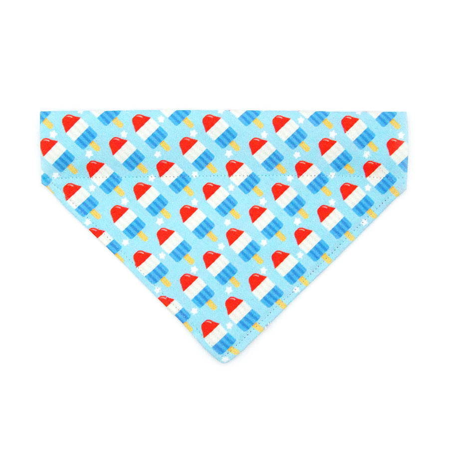 Popsicle Cat Bandana - "Rocket Pop" - Red White Blue Popsicle Bandana for Cat + Small Dog / Patriotic, USA, Independence Day, 4th of July, Summer / Slide-on Bandana / Over-the-Collar