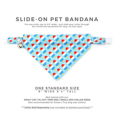 Popsicle Cat Bandana - "Rocket Pop" - Red White Blue Popsicle Bandana for Cat + Small Dog / Patriotic, USA, Independence Day, 4th of July, Summer / Slide-on Bandana / Over-the-Collar