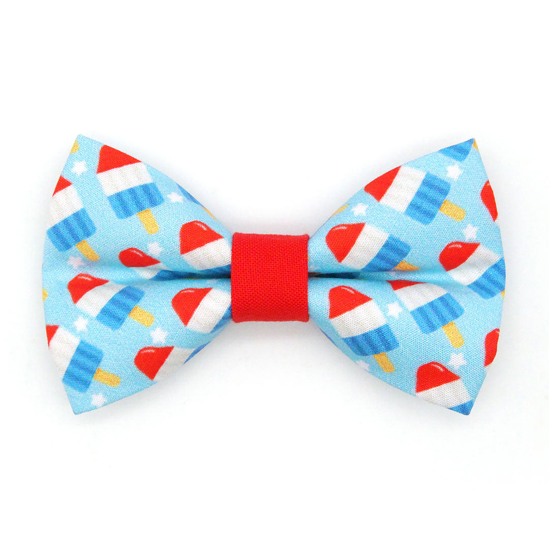 Summer Cat Bow Tie - "Rocket Pop" - Red White Blue Popsicle Bow Tie for Cat Collar / USA, Patriotic, 4th of July / Cat, Kitten + Small Dog Bowtie