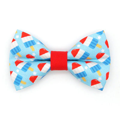 Summer Cat Bow Tie - "Rocket Pop" - Red White Blue Popsicle Bow Tie for Cat Collar / USA, Patriotic, 4th of July / Cat, Kitten + Small Dog Bowtie