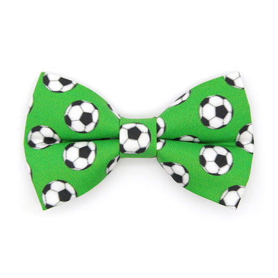 Soccer Cat Bow Tie - "Soccer" - Sports Green Bow Tie for Cat Collar / World Cup, FIFA, Euro Football / Cat, Kitten + Small Dog Bowtie