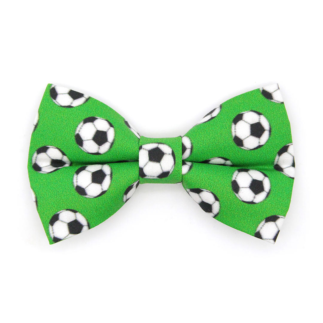 Soccer Bow Tie Cat Collar Set - "Soccer" - Green Sports Cat Collar with Bow Tie / World Cup, FIFA, Euro Football / Cat, Kitten, Small Dog Sizes