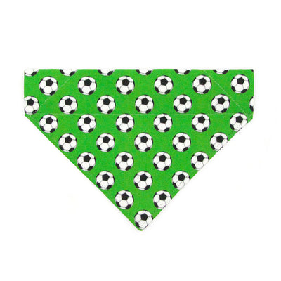 Soccer Cat Bandana - "Soccer" - Green Sports Bandana for Cat + Small Dog / World Cup, FIFA, Euro Football / Slide-on Bandana / Over-the-Collar