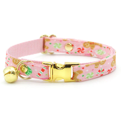 MBC Rack - (8-13 Inch) Pet Collar - "Sugar & Spice" - (GOLD NON-BREAKAWAY Metal Clasp / GOLD Hardware Accents / Round Split Ring) - Sold As Configured - Final SALE