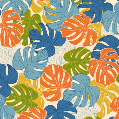 Fabric - "Tiki Dreams" (LARGE BANDANA SCALE) - Cut & Sold By the Yard / For Sewing & Craft Projects / Sold By the Yard - Continuous Length / 100% Washable Cotton (FINAL SALE)