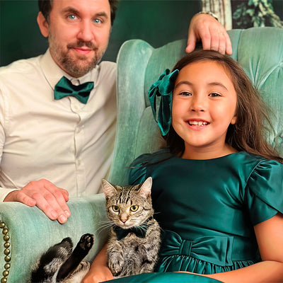 Girl's Hairbow - "Velvet - Hunter Green" - Holiday, Christmas, Wedding & Special Occasions | Clip-On Bow (GIRL'S / WOMEN'S)