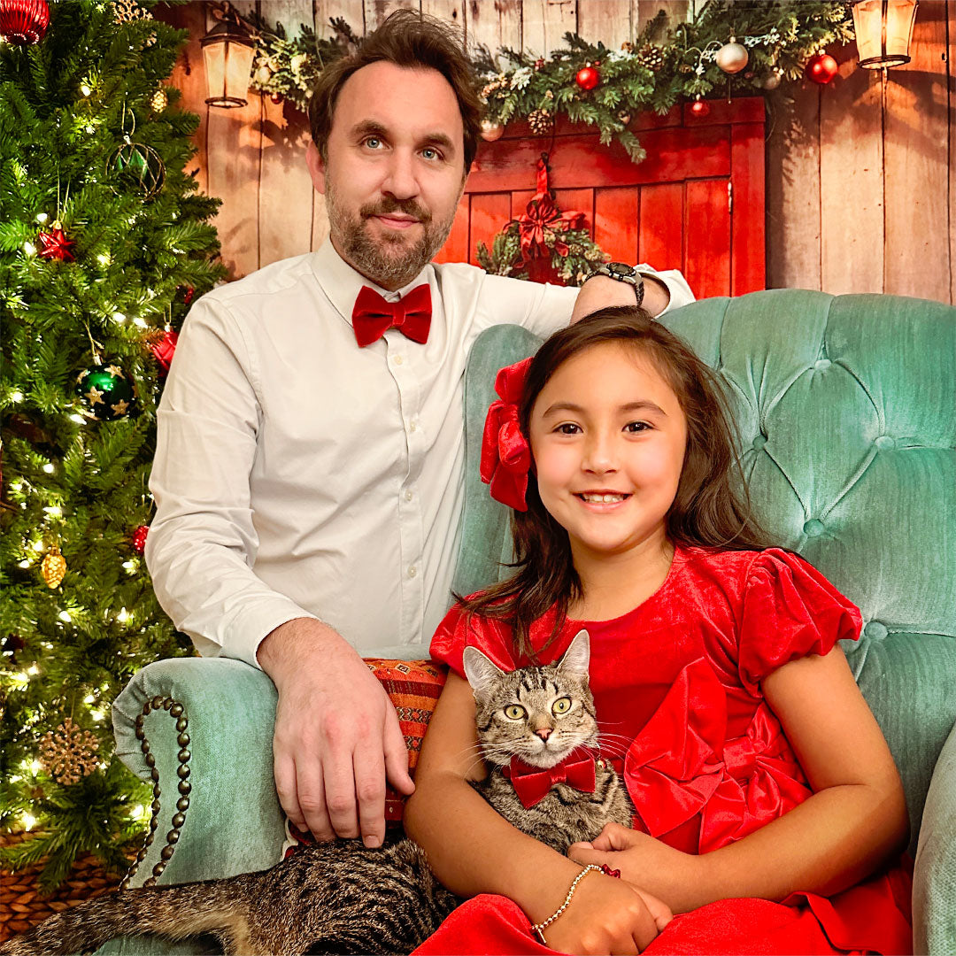 Girl's Hairbow - "Velvet - Garnet Red" - Holiday, Christmas, Wedding & Special Occasions | Clip-On Bow (GIRL'S / WOMEN'S)