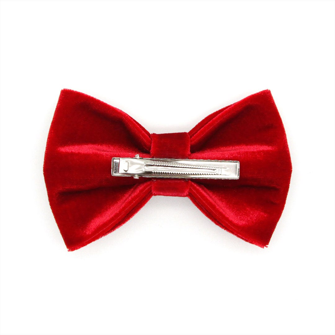 Boy's Red Velvet Bow Tie - "Velvet - Garnet Red" - Christmas, Wedding & Special Occasions | Easy Clip-On Style (CHILD SIZE)