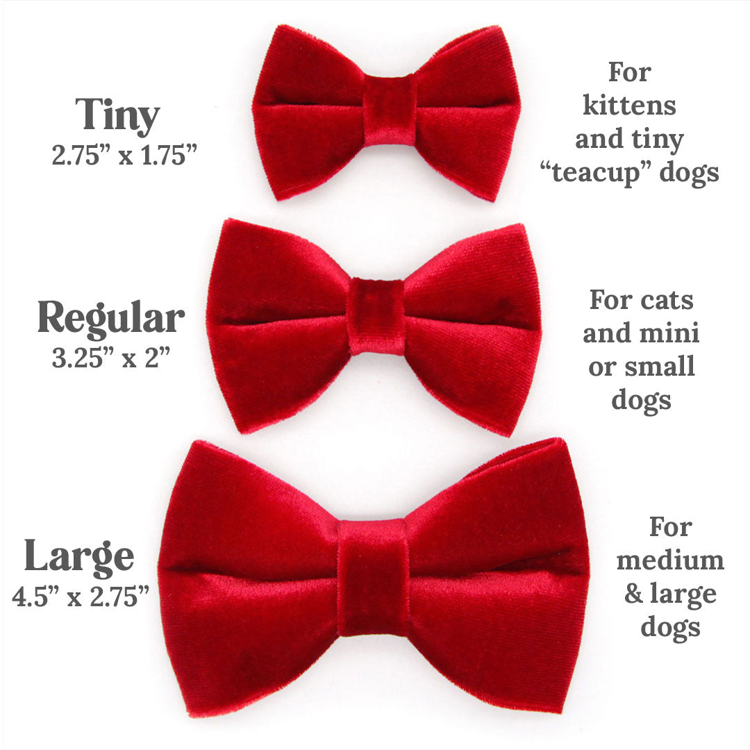 Pet Bow Tie (LARGE SIZE) - "Velvet - Garnet Red" - Christmas, Special Occasion & Wedding | For Medium + Large Dogs (LARGE SIZE)