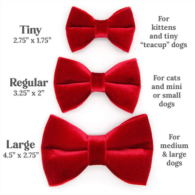 Pet Bow Tie (LARGE SIZE) - "Velvet - Garnet Red" - Christmas, Special Occasion & Wedding | For Medium + Large Dogs (LARGE SIZE)