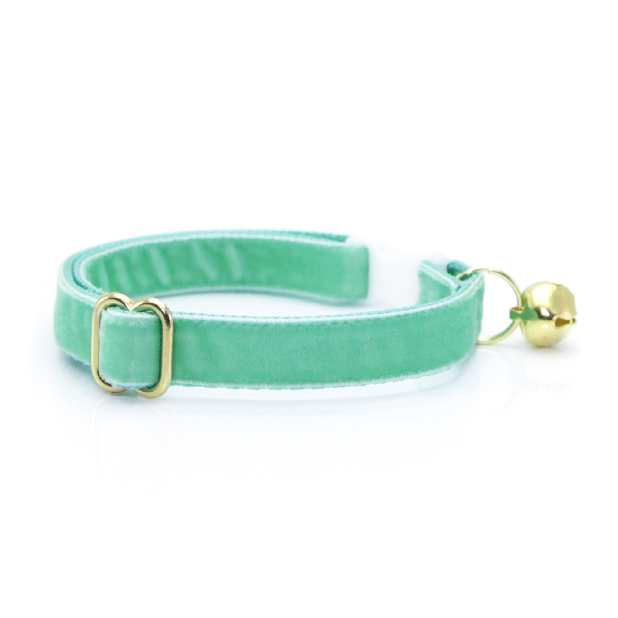 Cat Collar - "Velvet - Mint" - Robin's Egg Cat Collar - Breakaway Buckle or Non-Breakaway / Cat, Kitten + Small Dog Sizes