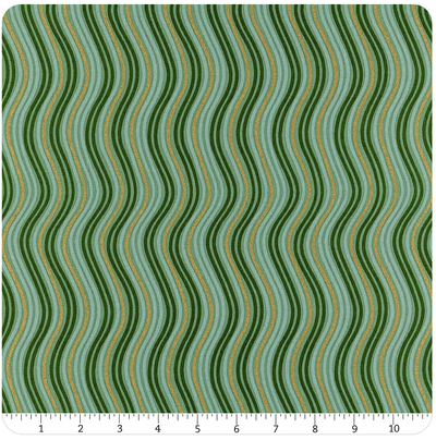 Fabric - "Wavelength - Jade" - Cut & Sold By the Yard / For Sewing & Craft Projects / Sold By the Yard - Continuous Length / 100% Washable Cotton (FINAL SALE)