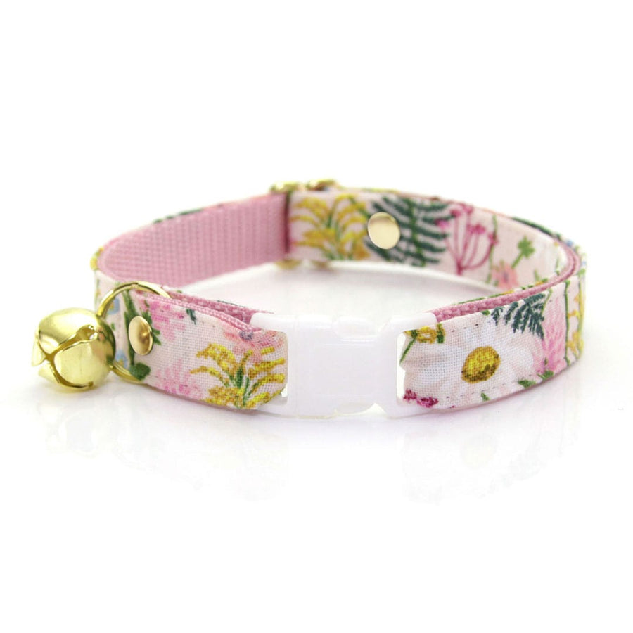 Rifle Paper Co® Cat Collar - "Wildflowers" - Pink Floral Cat Collar / Breakaway Buckle or Non-Breakaway / Cat, Kitten + Small Dog Sizes