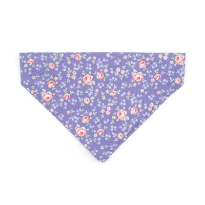Pet Bandana - "Wisteria Way" - Lavender Purple Floral Bandana for Cat + Small Dog / Spring + Summer / Slide-on Bandana / Over-the-Collar (One Size)