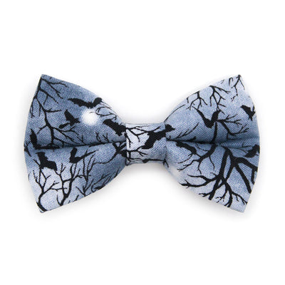 Halloween Pet Bow Tie - "Witching Hour" - Midnight Gray Bats Bow Tie for Cat / For Cats + Small Dogs (One Size)