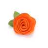 Cat Collar + Flower Set - "Clementine Blossom" - Green & Orange Citrus Cat Collar w/ Orange Felt Flower (Detachable)
