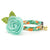 Cat Collar + Flower Set - "Clementine Blossom" - Green & Orange Citrus Cat Collar w/ Mint Felt Flower (Detachable)