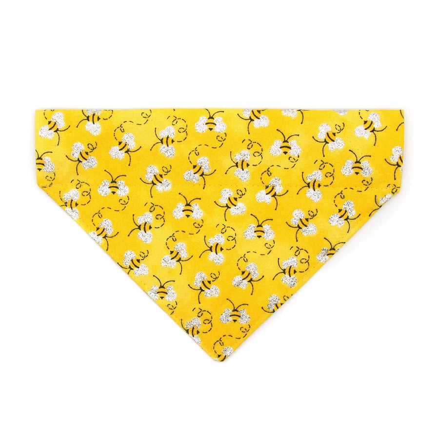 Pet Bandana - "Show Me The Honey" - Yellow Bee Bandana for Cat + Small Dog / Spring + Summer / Slide-on Bandana / Over-the-Collar (One Size)