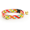 Cat Collar - "Maypole" - Rainbow Plaid Cat Collar / Breakaway Buckle or Non-Breakaway / Cat, Kitten + Small Dog Sizes