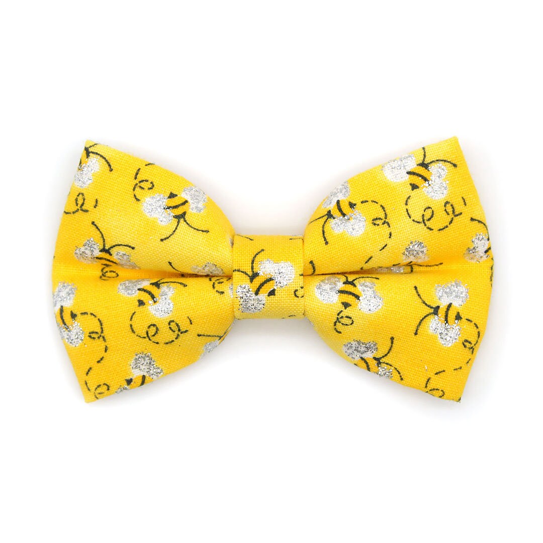 Bow Tie Cat Collar Set - "Show Me The Honey" - Yellow Bee Cat Collar w/ Matching Bowtie / Spring + Summer / Cat, Kitten, Small Dog Sizes