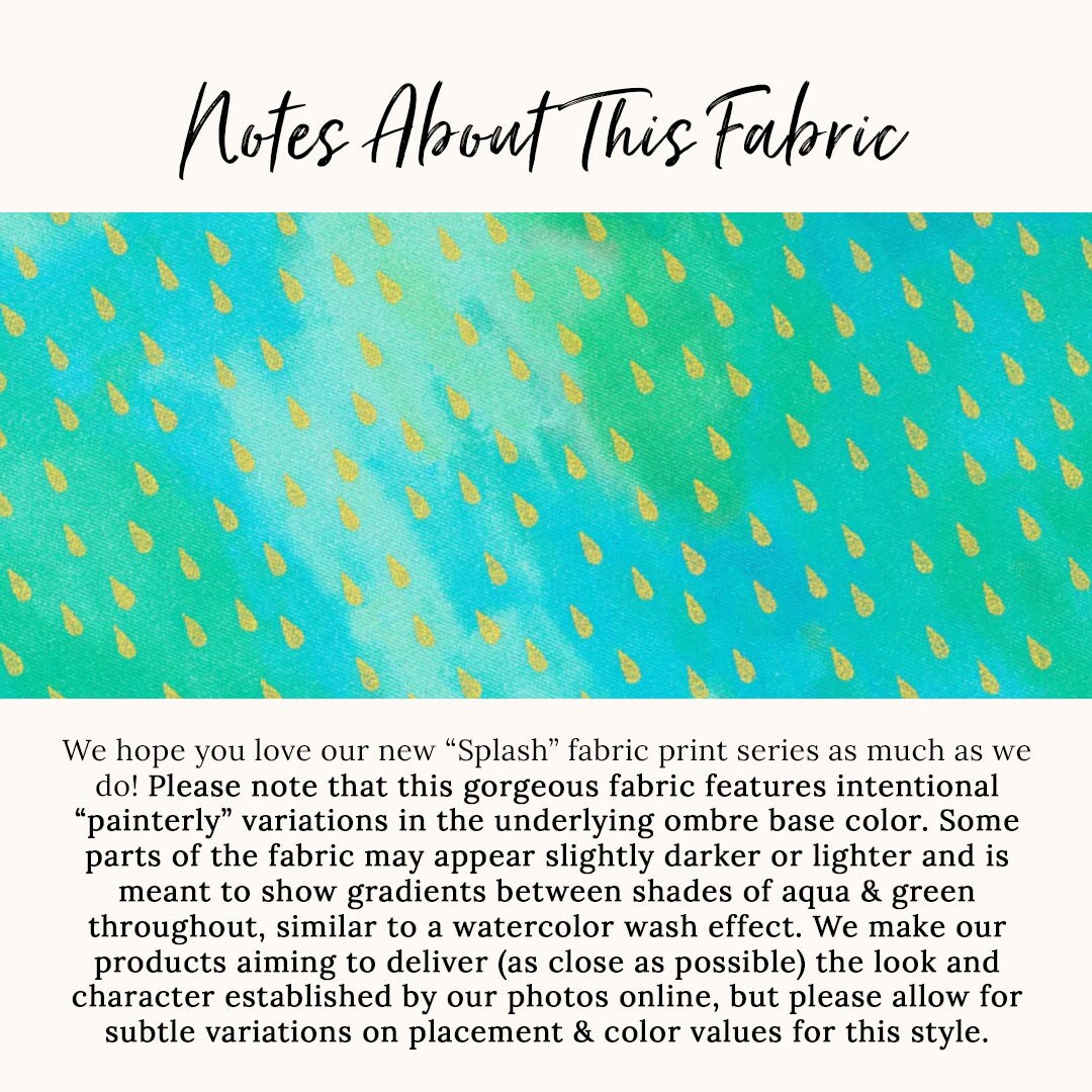 Turquoise Cat Bandana - "Splash - Aqua Ombre" - Aquatic Water Raindrop Bandana for Cat + Small Dog / Summer / Slide-On Over the Collar Bandana