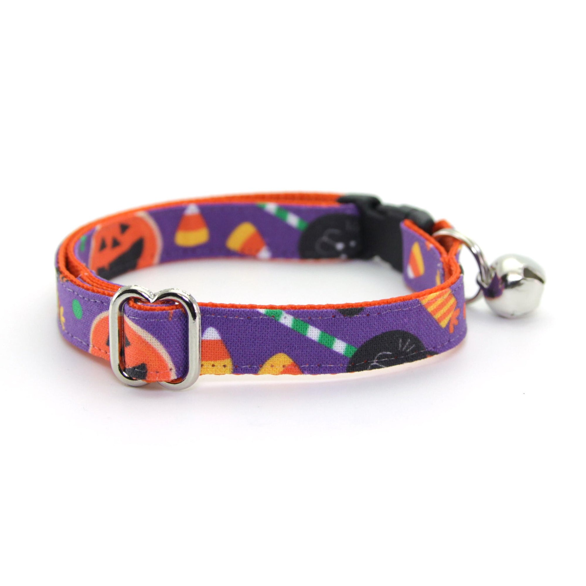 Cat Collar & Bunny Ear Bow Set - "Witch's Brew" - Halloween Purple Cat Collar w/ Matching Bunny Bow Tie / Cat, Kitten + Small Dog Sizes