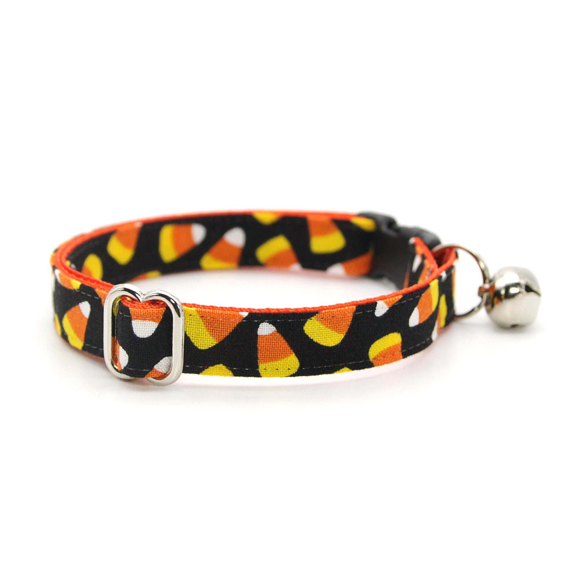 Cat Collar and Bunny Ear Bow Set - "Trick Or Treat" - Halloween Candy Corn Cat Collar w/ Matching Bunny Bow Tie / Cat, Kitten + Small Dog Sizes