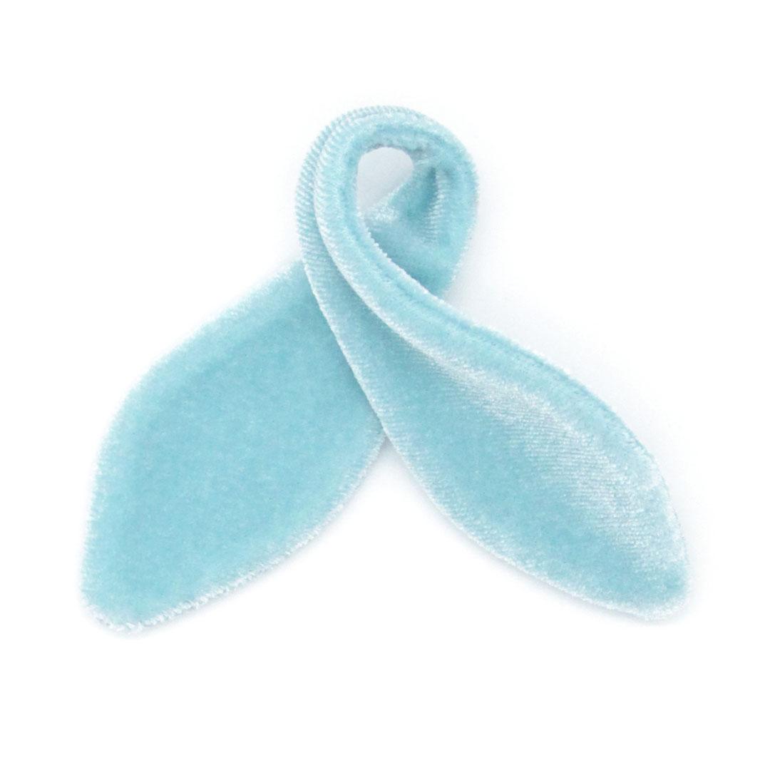 Cat Collar & Bunny Ear Bow Set - "Velvet - Frosty Blue" - Light Blue Velvet Cat Collar w/ Matching Bunny Bow Tie / Wedding + Birthday / Cat, Kitten + Small Dog Sizes