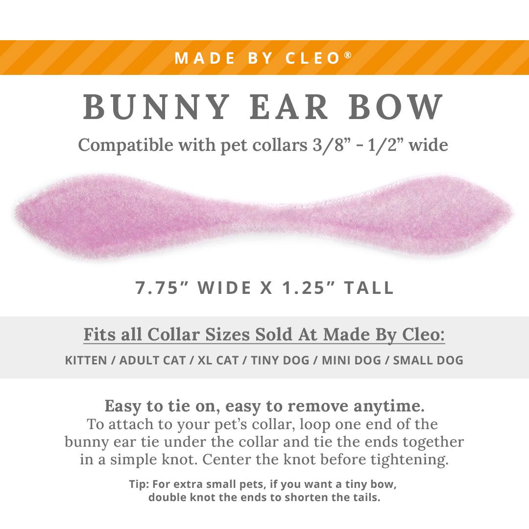 Cat Collar & Bunny Ear Bow Set - "Velvet - Lavender" - Lilac Light Purple Velvet Cat Collar w/ Matching Bunny Bow Tie / Wedding + Birthday / Cat, Kitten + Small Dog Sizes