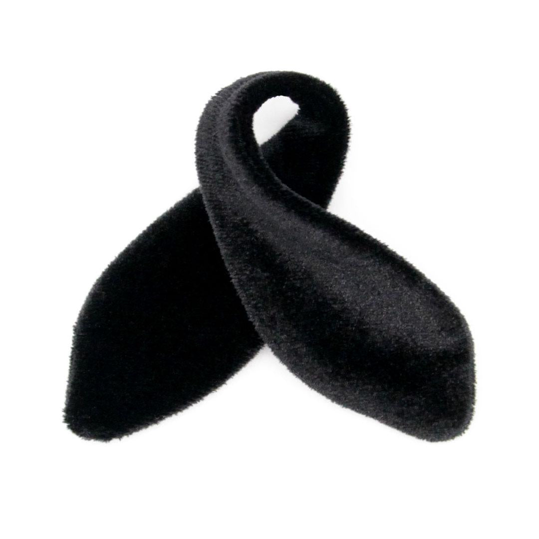 Cat Collar & Bunny Ear Bow Set - "Velvet - Onyx" - Luxe Black Velvet Cat Collar w/ Matching Bunny Bow Tie / Wedding + Birthday / Cat, Kitten + Small Dog Sizes