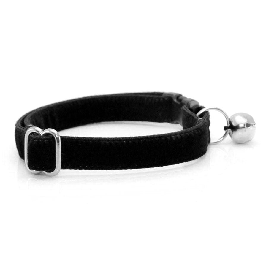 Cat Collar & Bunny Ear Bow Set - "Velvet - Onyx" - Luxe Black Velvet Cat Collar w/ Matching Bunny Bow Tie / Wedding + Birthday / Cat, Kitten + Small Dog Sizes