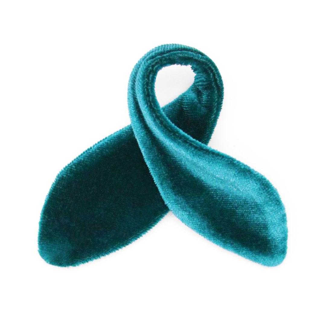 Cat Collar & Bunny Ear Bow Set - "Velvet - Ocean Teal" -  Blue Green Teal Velvet Cat Collar w/ Matching Bunny Bow Tie / Wedding + Birthday / Cat, Kitten + Small Dog Sizes