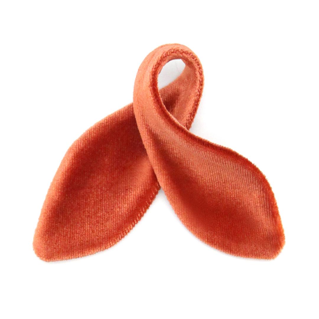 Cat Collar & Bunny Ear Bow Set - "Velvet - Roasted Pumpkin" - Copper Burnt Orange Velvet Cat Collar w/ Matching Bunny Bow Tie / Fall, Wedding + Birthday / Cat, Kitten + Small Dog Sizes