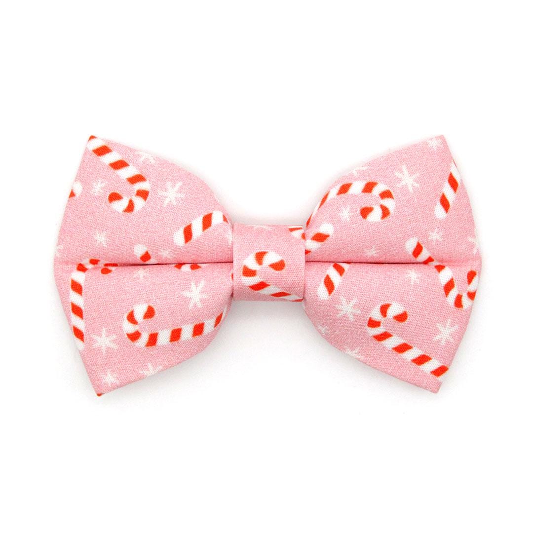 Bow Tie Cat Collar Set - "Candy Christmas" - Pink Holiday Candy Cane Cat Collar with Bow Tie / Cat, Kitten, Small Dog Sizes
