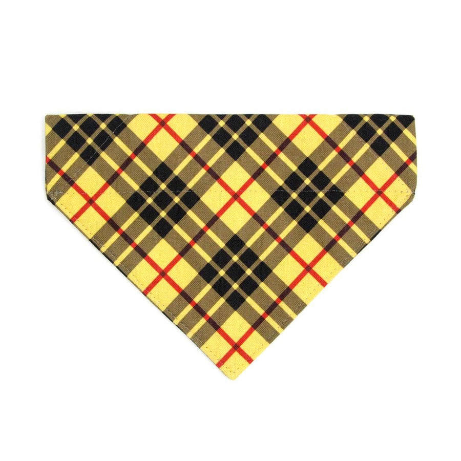 Cat Bandana - "Iconic" - Yellow Macleod Tartan Plaid Bandana for Cat + Small Dog / Slide-On Over the Collar Bandana