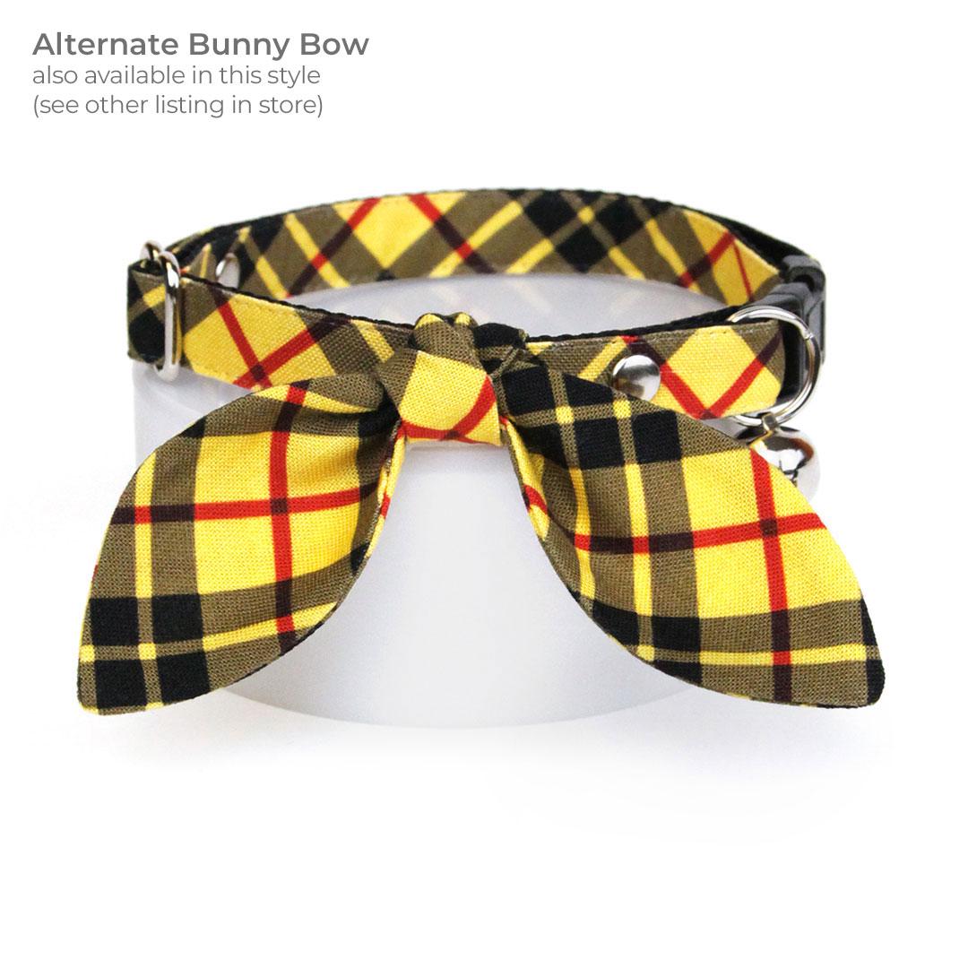Cat Bow Tie - "Iconic" - Yellow Macleod Tartan Plaid Bow Tie for Cat / Cat + Small Dog Bowtie