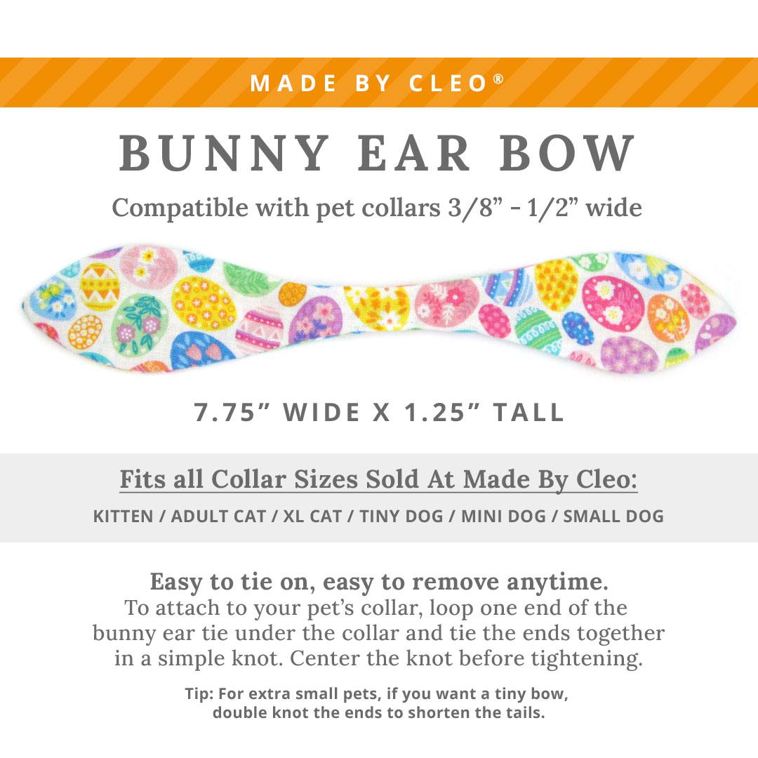 Cat Collar & Bunny Ear Bow Set - "Egg Hunt" -  Easter Egg Cat Collar w/ Matching Bunny Bow Tie / Tie-On Scarf / Cat, Kitten + Small Dog Sizes