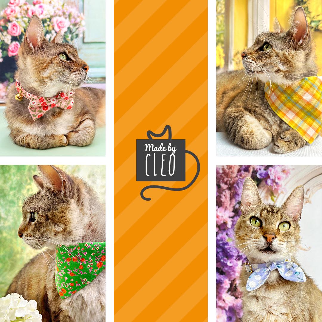 Bow Tie Cat Collar Set - "Daffodils" - Yellow Spring Daffodil Cat Collar with Bow Tie / Easter / Cat, Kitten, Small Dog Sizes