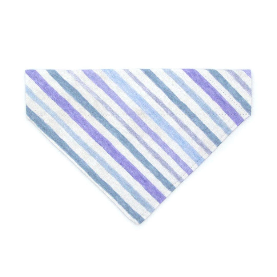 Cat Bandana - "Indigo Sky" - Striped Bandana for Cat + Small Dog / Spring + Summer, Nautical, Derby, Wedding / Slide-On Over the Collar Bandana