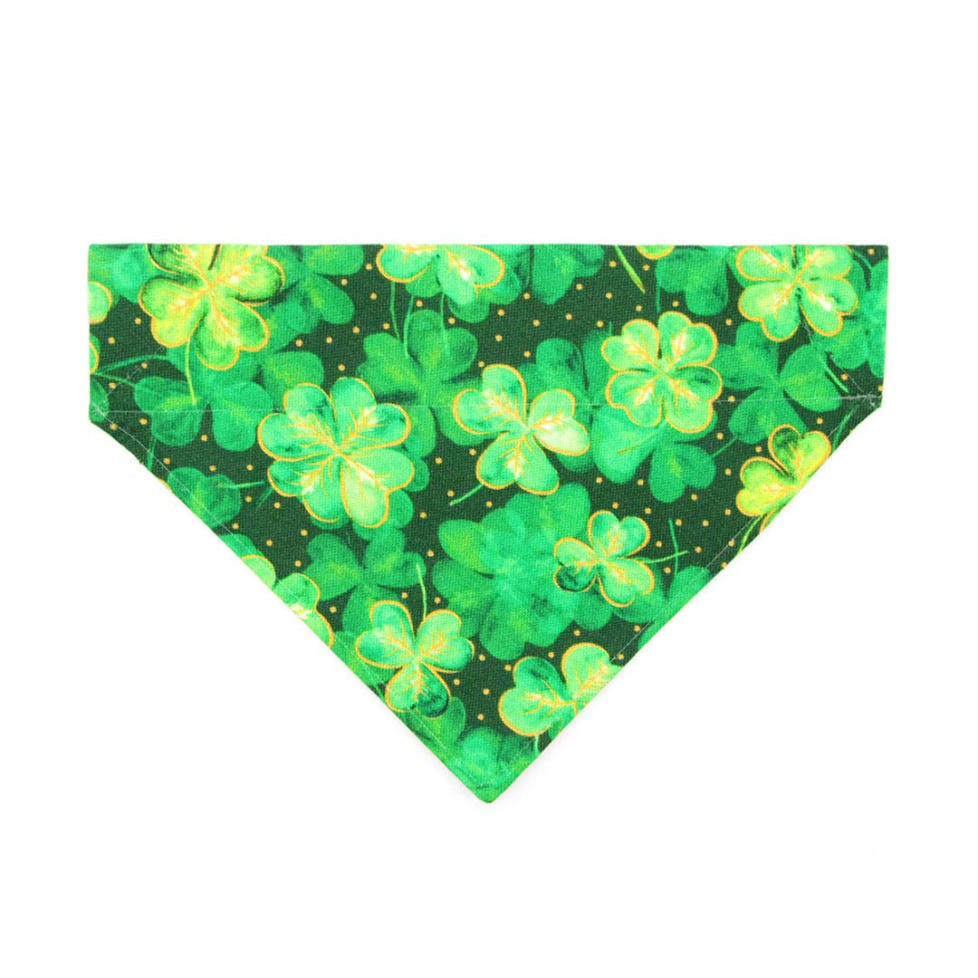 St. Patrick's Day Cat Bandana - "Irish Garden" - Green Shamrock Bandana for Cat + Small Dog / Spring, Irish, Lucky / Slide-On Over the Collar Bandana