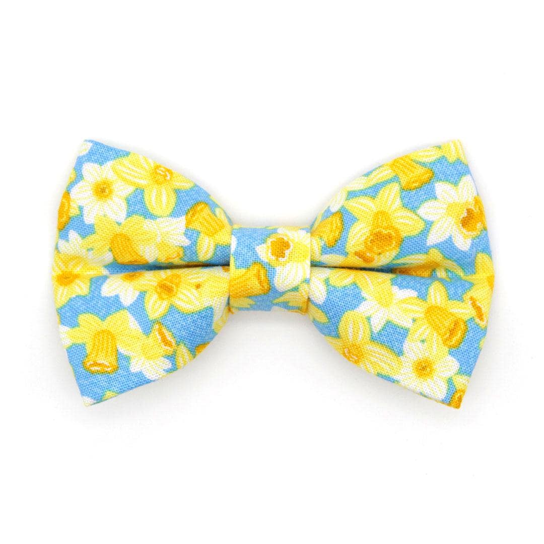 Bow Tie Cat Collar Set - "Daffodils" - Yellow Spring Daffodil Cat Collar with Bow Tie / Easter / Cat, Kitten, Small Dog Sizes