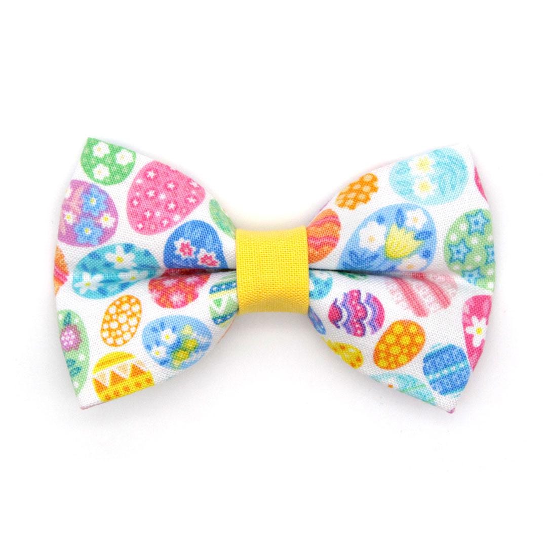 Bow Tie Cat Collar Set - "Egg Hunt" - Colorful Easter Egg Cat Collar with Bow Tie / Cat, Kitten, Small Dog Sizes