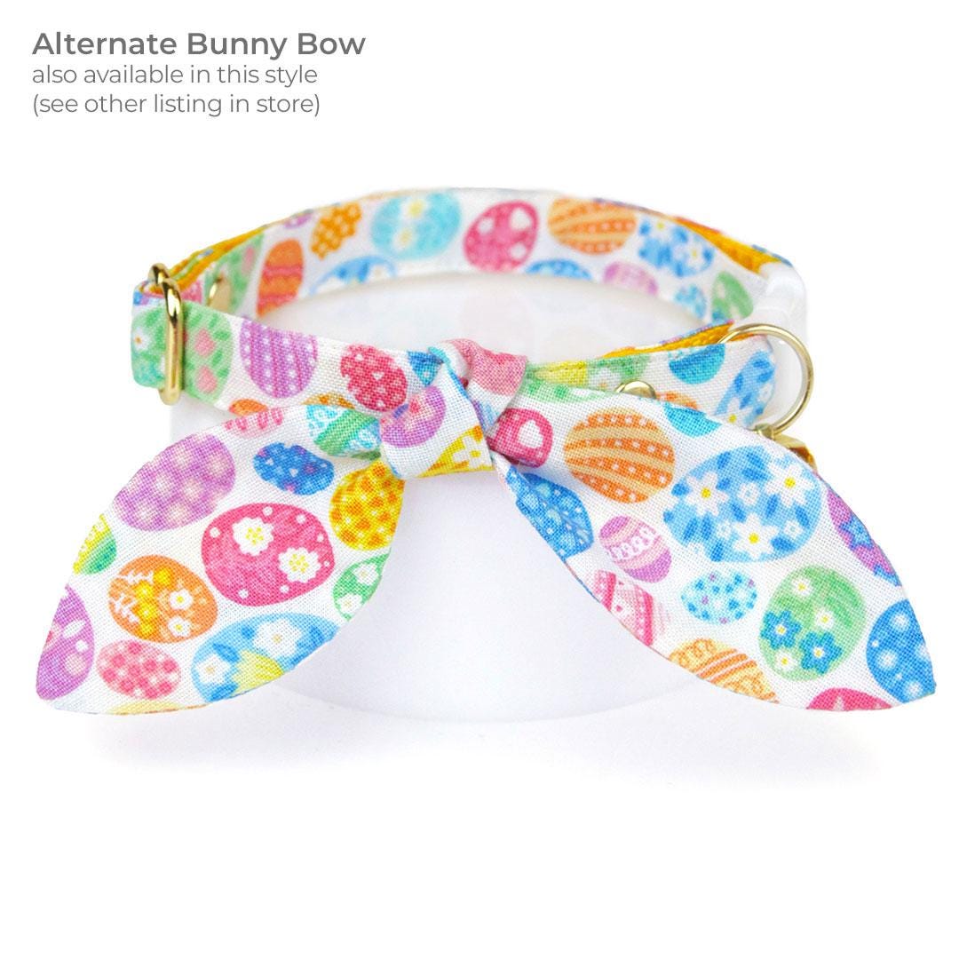 Bow Tie Cat Collar Set - "Egg Hunt" - Colorful Easter Egg Cat Collar with Bow Tie / Cat, Kitten, Small Dog Sizes