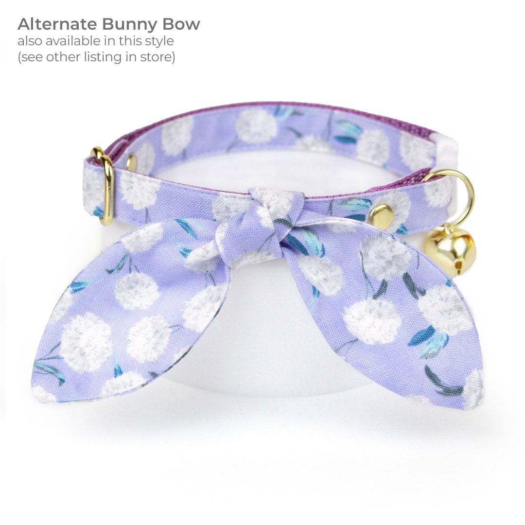 Bow Tie Cat Collar Set - "Periwinkle Peony" - Light Purple Floral Cat Collar w/ Matching Bowtie / Easter, Spring, Lavender, Lilac / Cat, Kitten, Small Dog