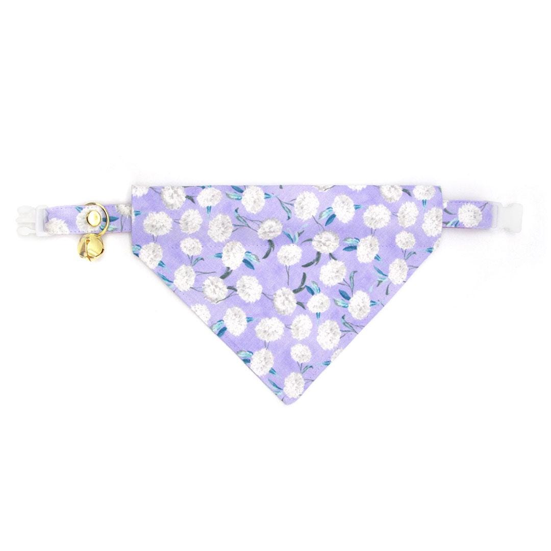 Cat Collar - "Periwinkle Peony" - Light Purple Floral Cat Collar / Spring, Easter, Lavender, Lilac / Breakaway Buckle or Non-Breakaway / Cat, Kitten + Small Dog Sizes