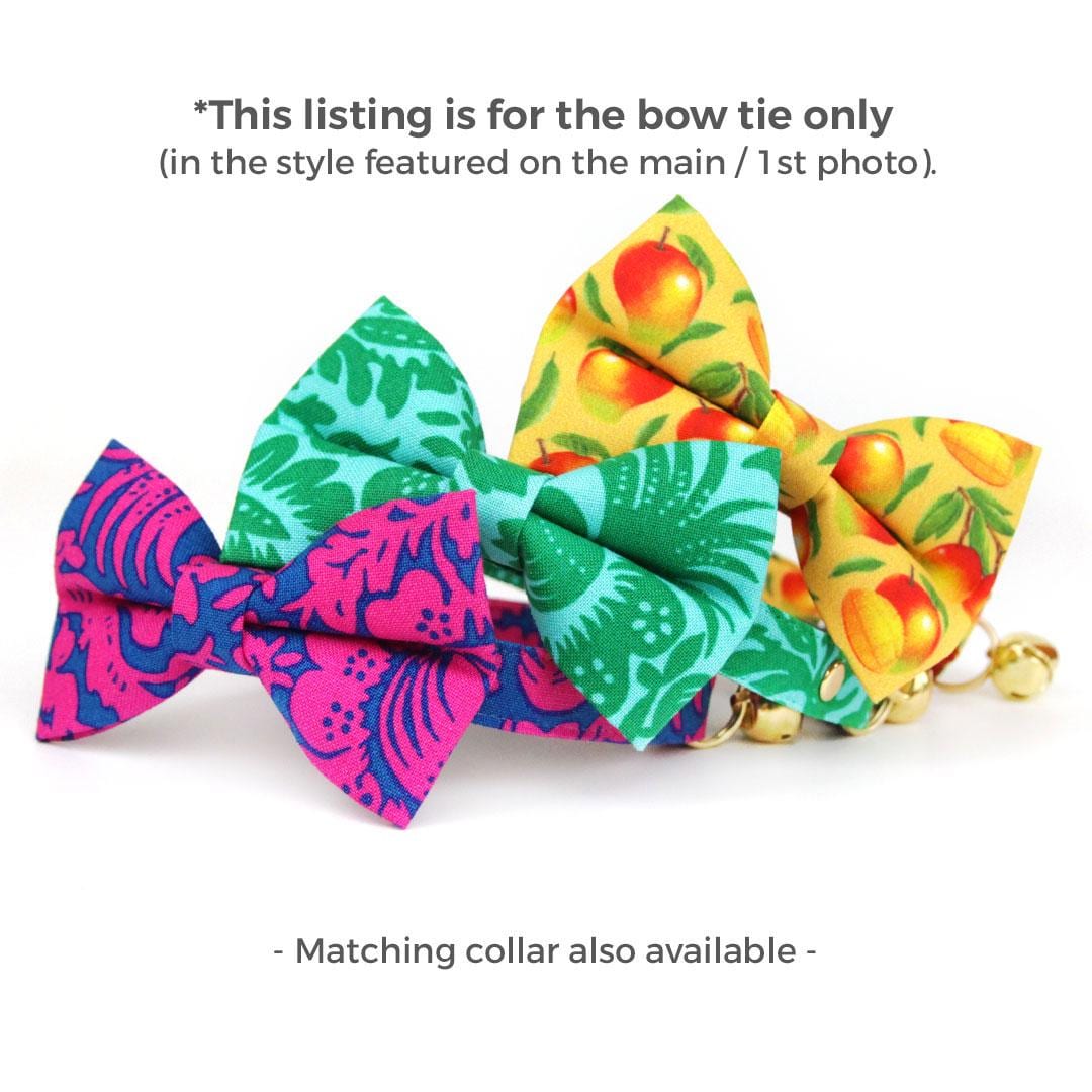Hawaiian Cat Bow Tie - "Cabana Green" - Tropical Bow Tie Bow Tie for Cat Collar / Beach, Island, Summer, Tiki, Surfer / Cat, Kitten + Small Dog Bowtie