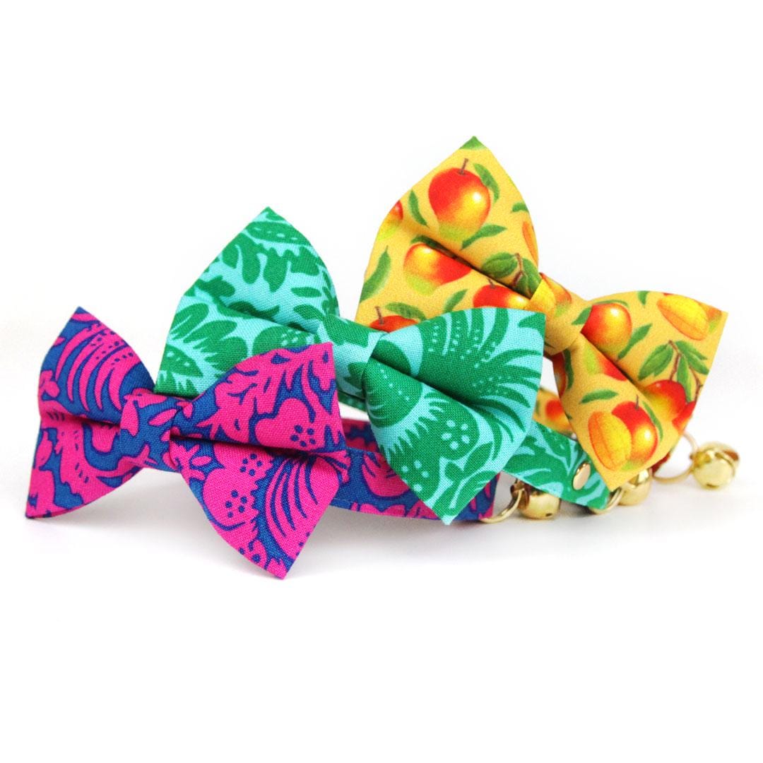 Tropical Cat Collar - "Cabana Green" - Hawaiian Cat Collar / Summer, Beach, Surfer, Tiki / Breakaway Buckle or Non-Breakaway / Cat, Kitten + Small Dog Sizes